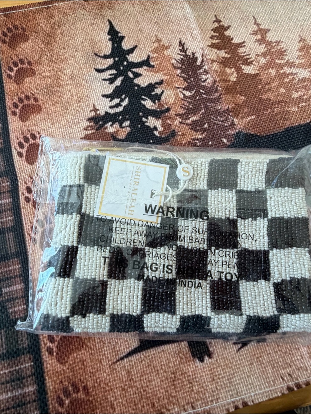 Shiraleah Black & White Checkered Card